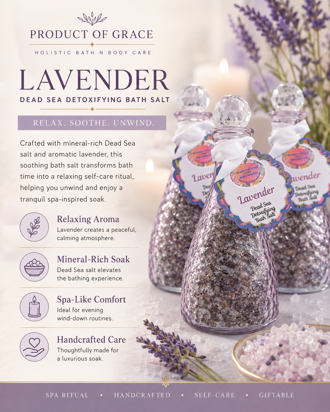 Lavender Dead Sea Detoxifying Bath Salt