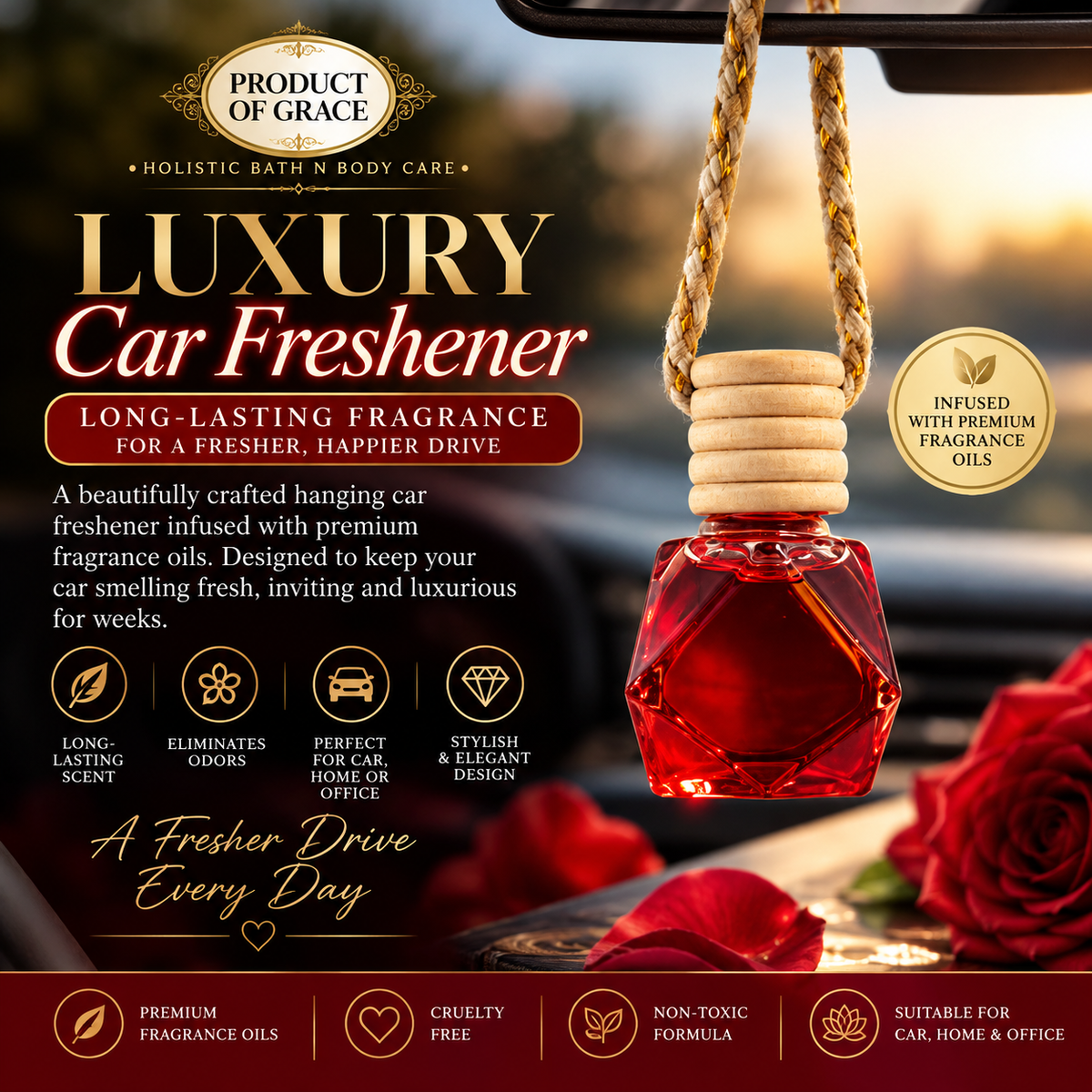 Rose Car Freshener