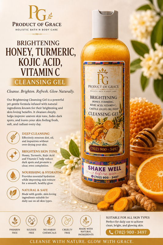 Brightening Honey,Turmeric Body Cleansing Gel (with Kojic Acid, Vitamin C)