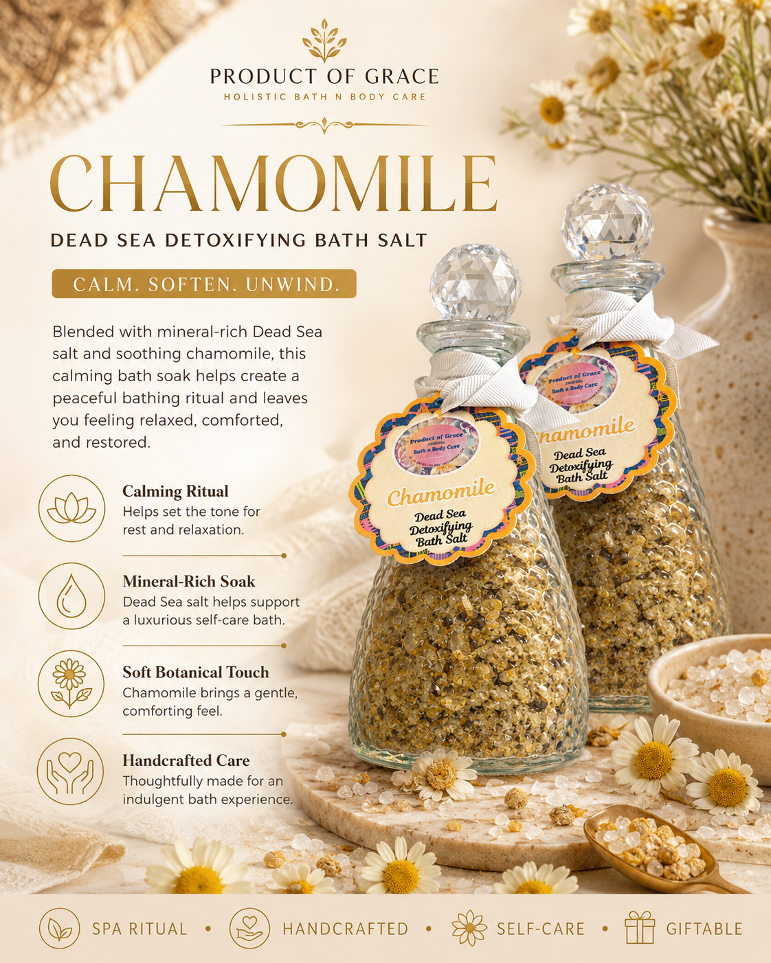 Chamomile Dead Sea Detoxifying Bath Salt