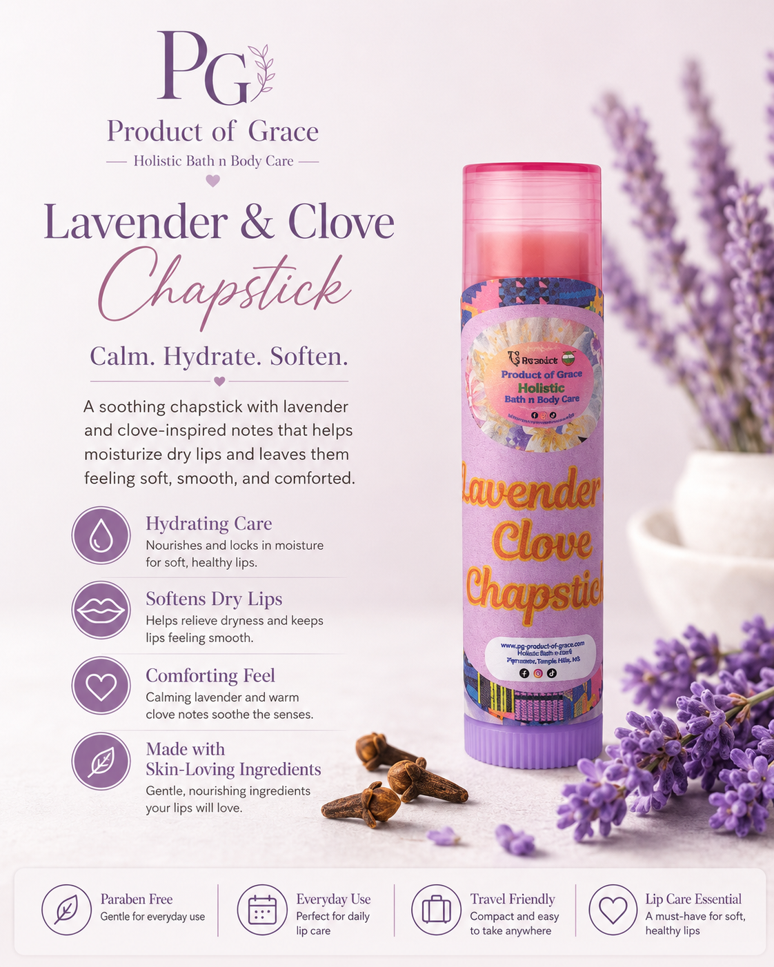 Lavender & Clove Chapstick
