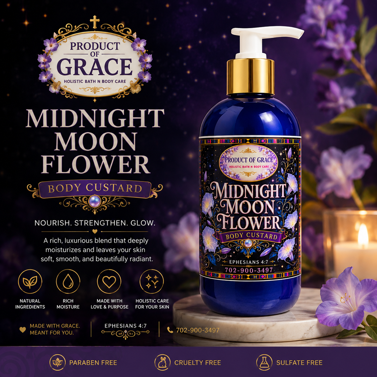 Midnight Moon Flower Body Custard