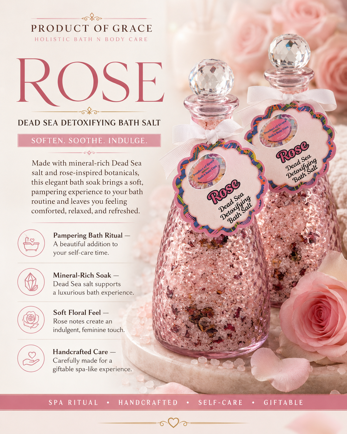 Rose Dead Sea Detoxifying Bath Salt