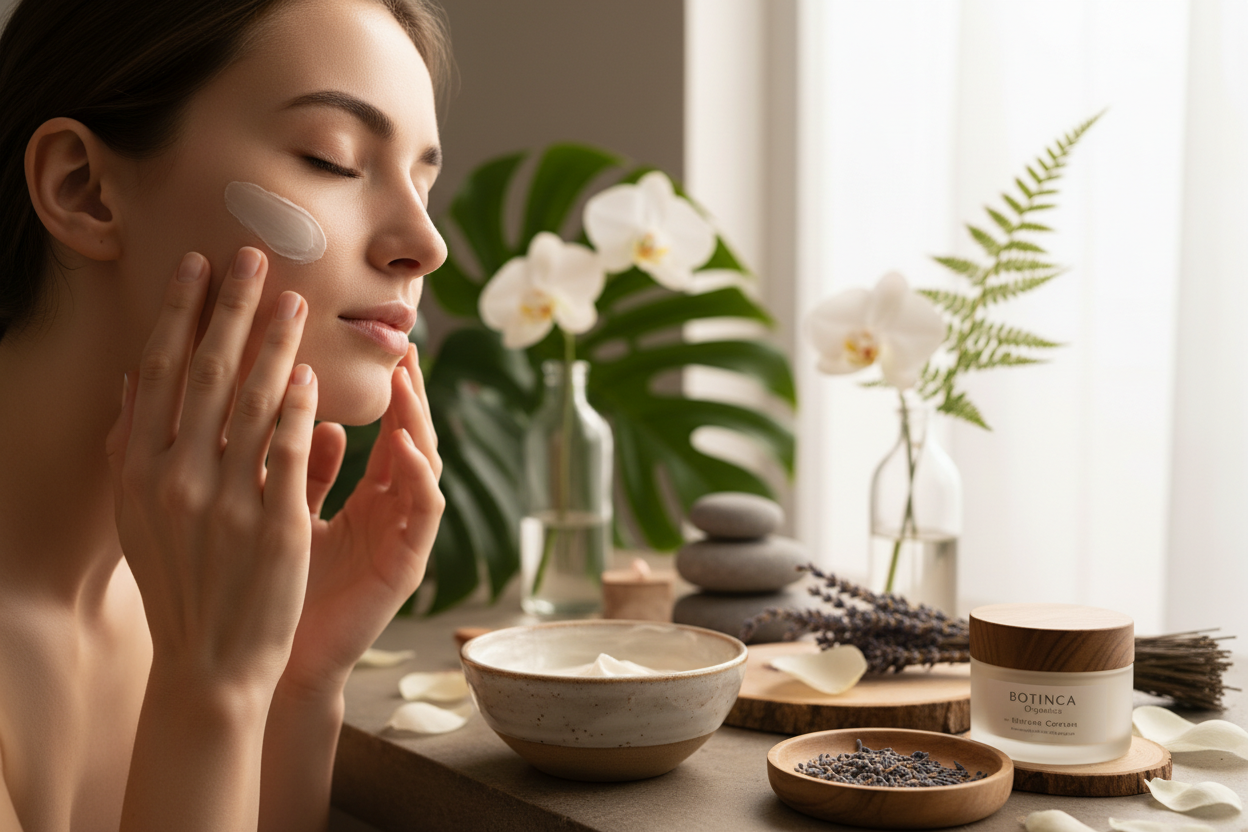 a person using natural beauty product